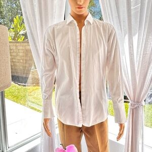 Hugo Boss Long Sleeve Slim Fit White Solid Dress Shirt Size 16.5 32/33